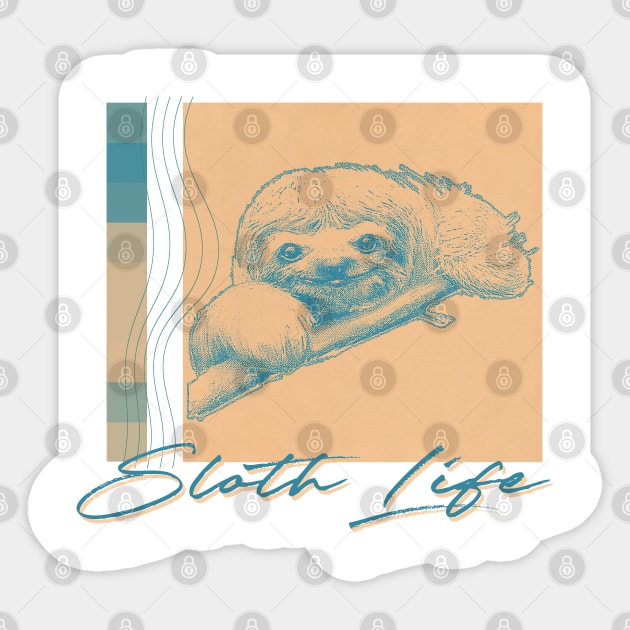 Sloth Life / Aesthetic Style / Cute Sloth Lover Design Sticker by unknown_pleasures